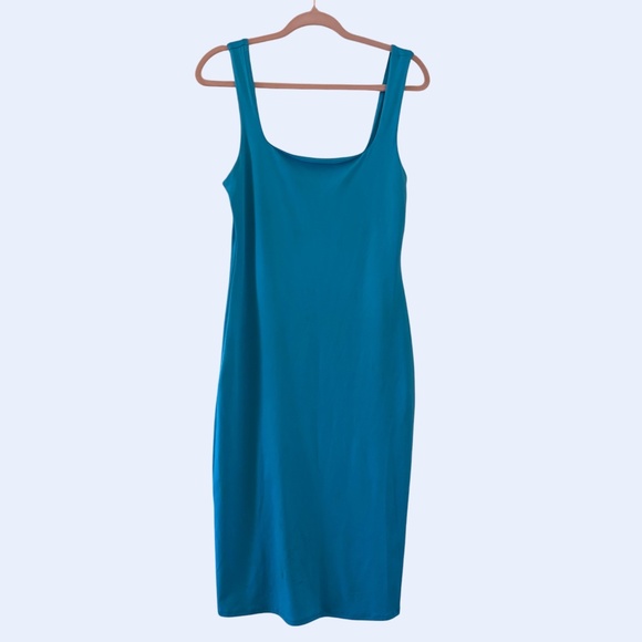 Sincerely Jules Bright Blue Bodycon Tank Midi Dress Women’s Size Large - Picture 1 of 7
